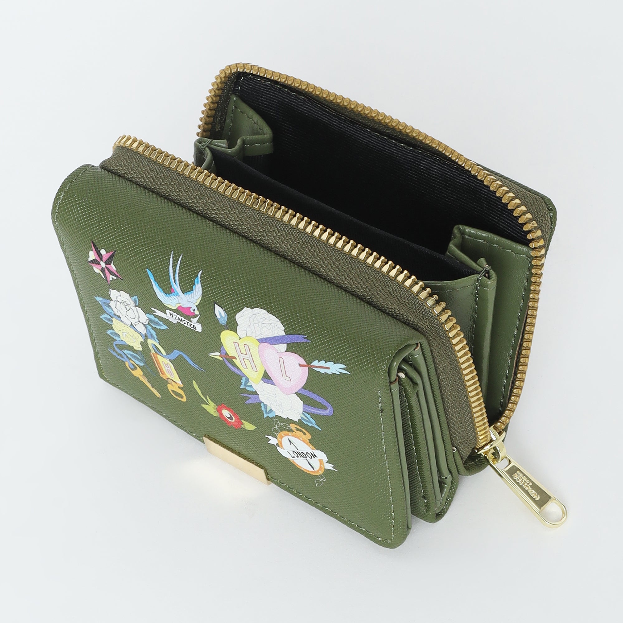 Hamster London Millionaire Victoria Bifold Wallet Green