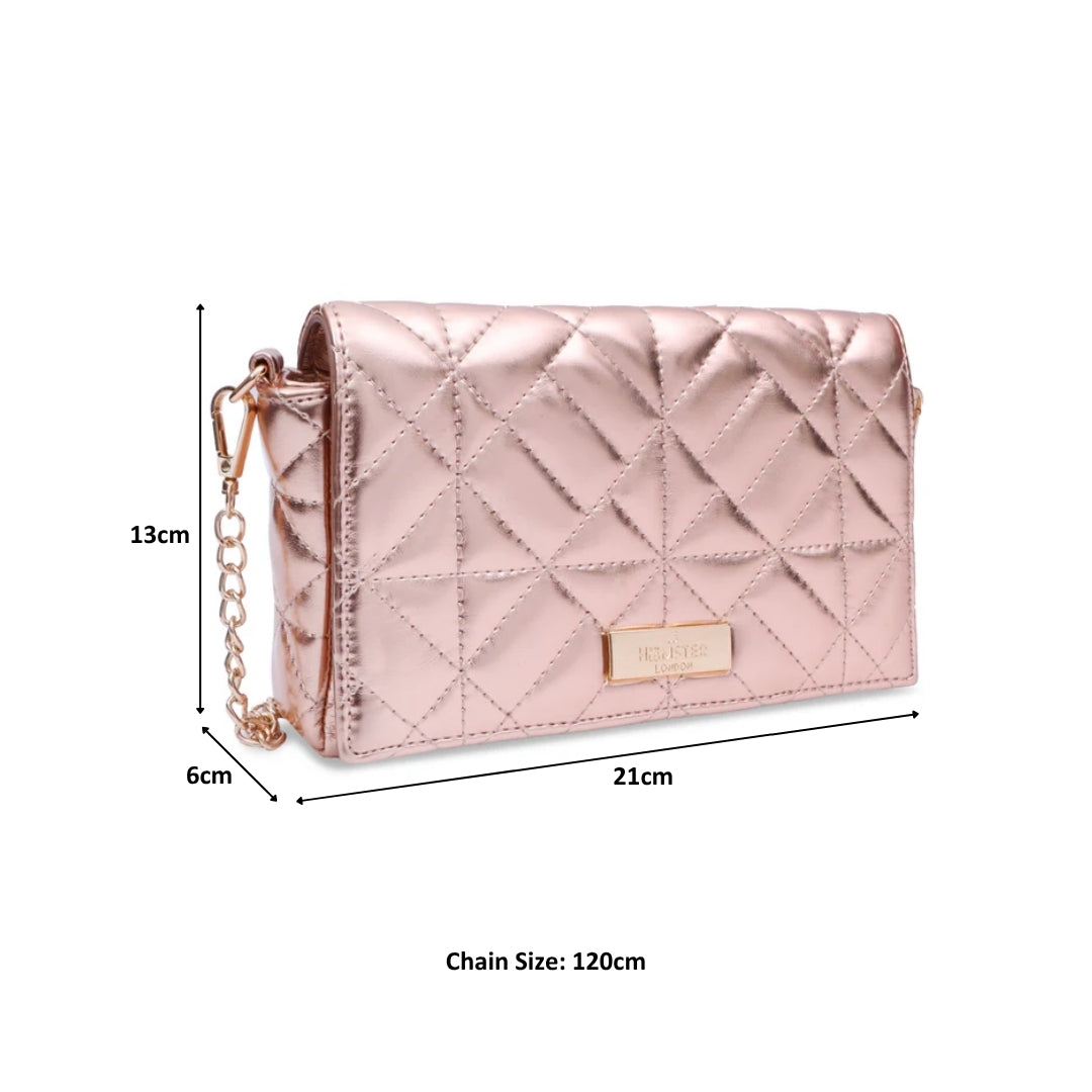 Hamster London Beverley Mosaic Crossbody Rose Gold