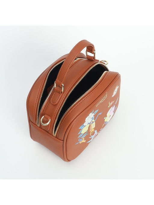Hamster London Millionaire Victoria Handbag With Sling Camel
