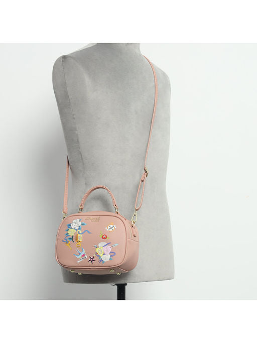 Hamster London Millionaire Victoria Handbag With Sling Pink