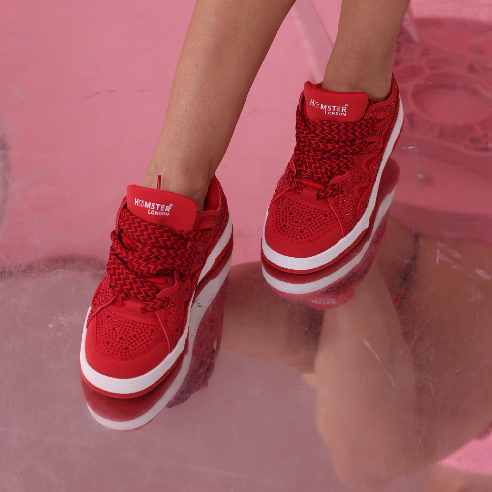 Hamster London Neptune Party Red Sneakers