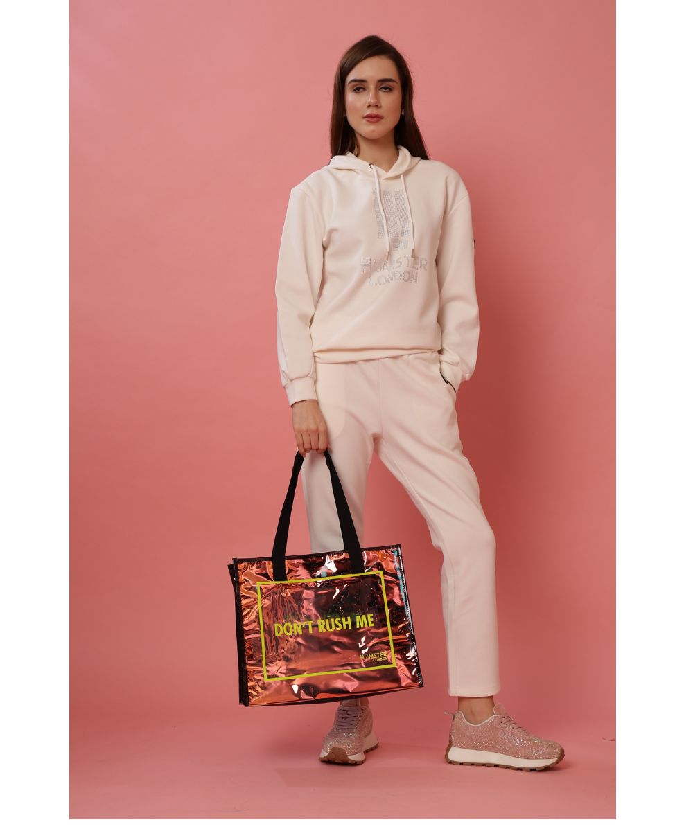 Hamster London Shiny Classic Don't Rush Me Tote Bag Black