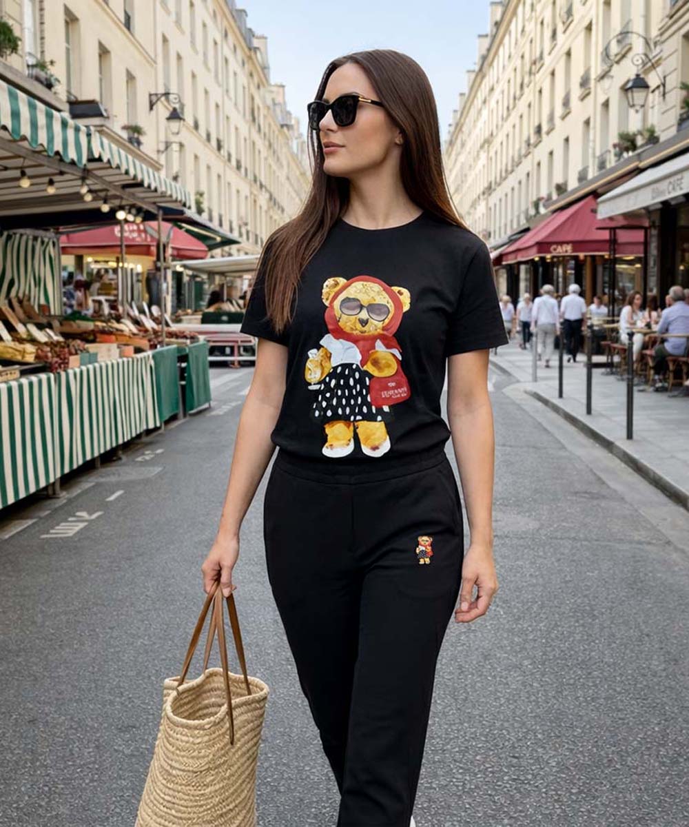 Hamster London Ted H Holiday T Shirt & Lower Cord Set Black