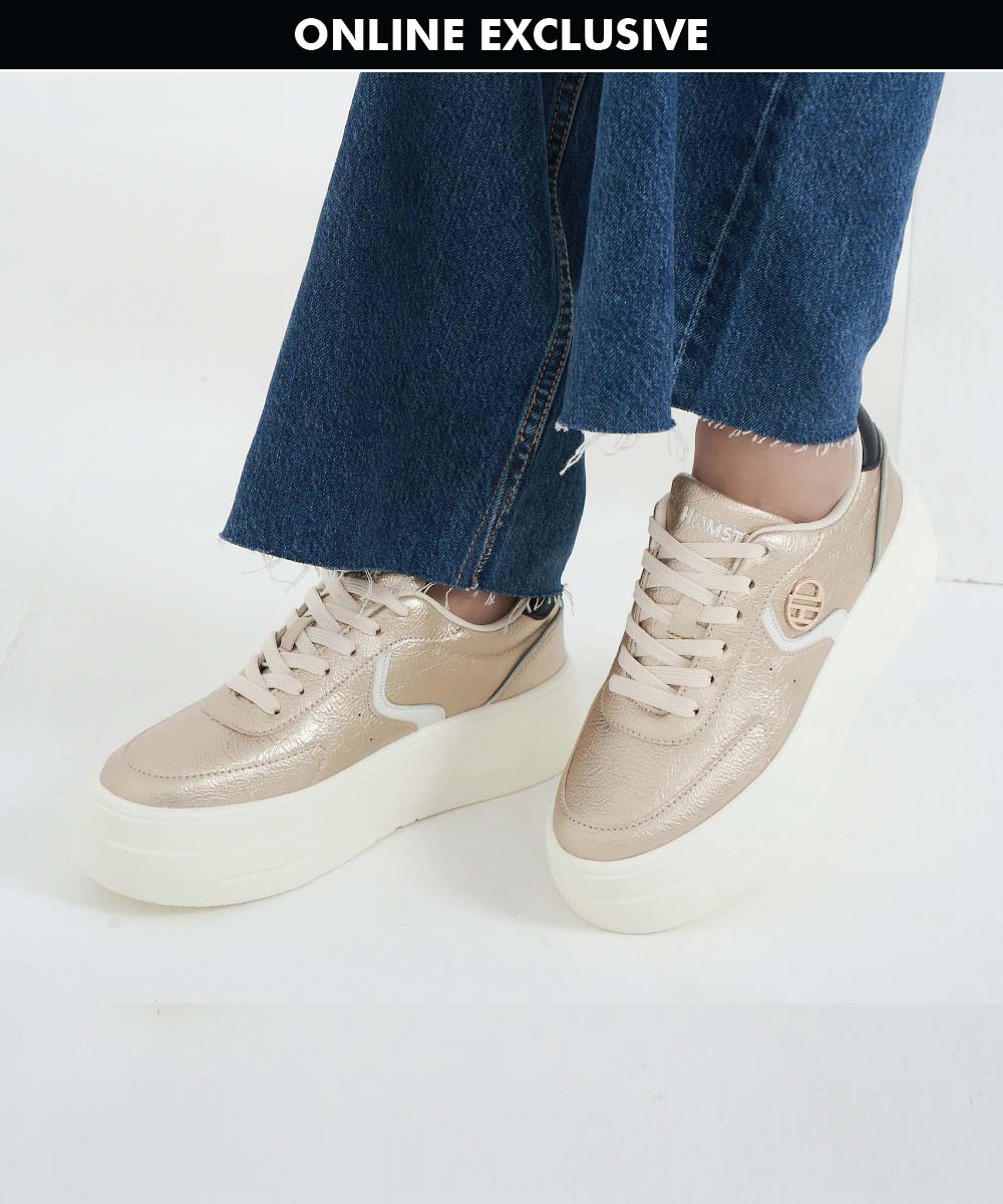 Hamster London Metallic Motion Gold Sneakers