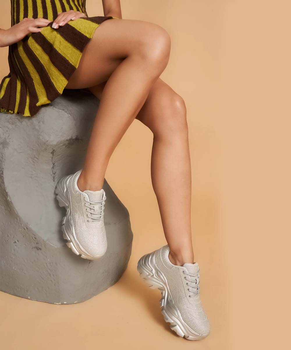 Hamster London Crystal Silver Sneakers