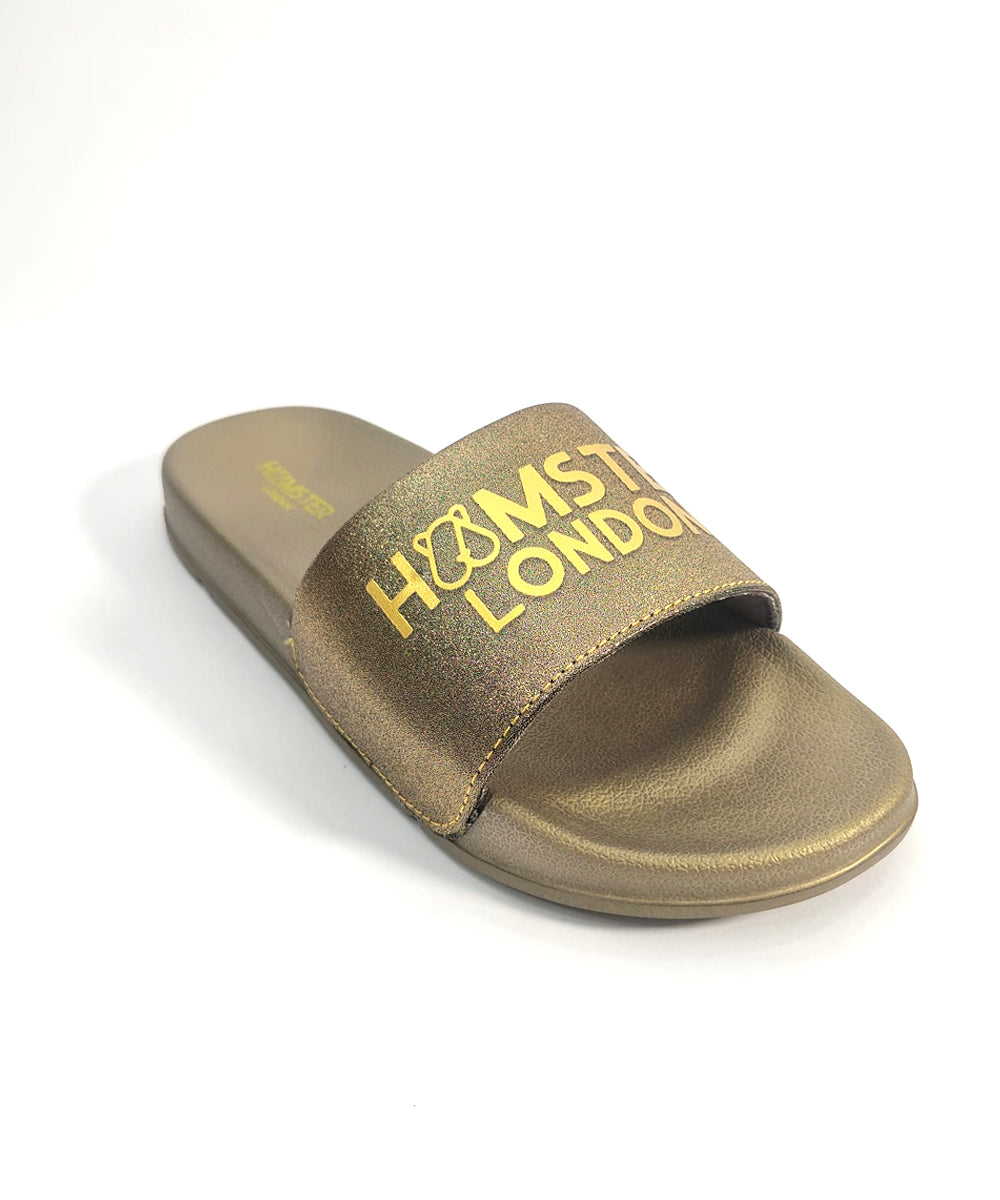 Hamster London Slides Glitter Gold