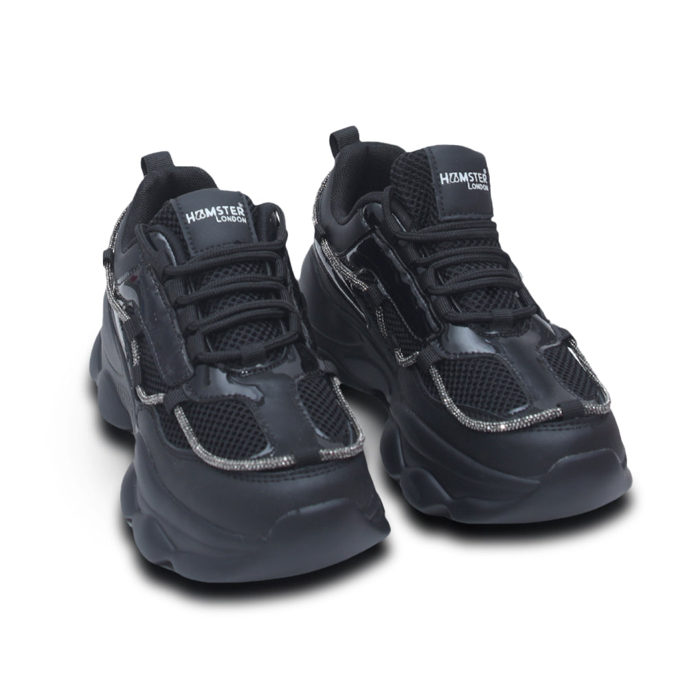 Hamster London Mousehole Black Party Sneakers