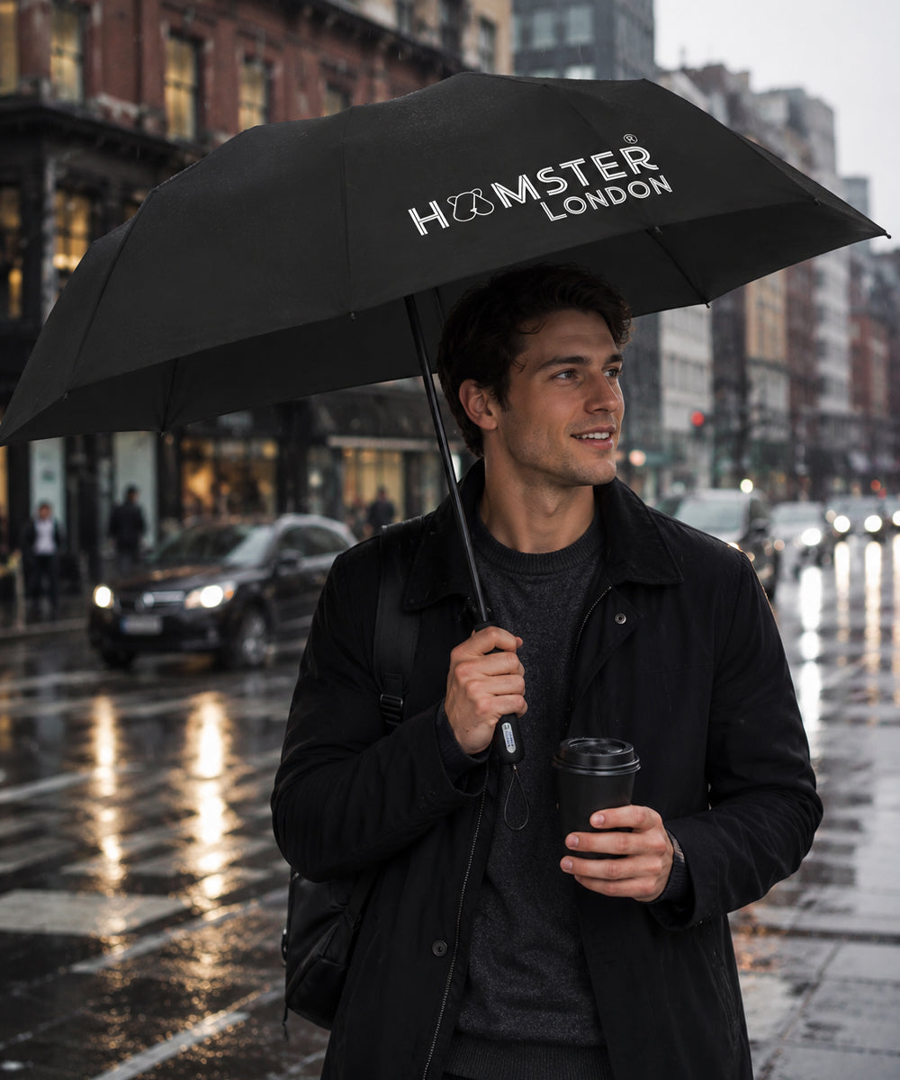 Hamster London Automatic Open & Close Pocket Folding Umbrella (Dark brown)