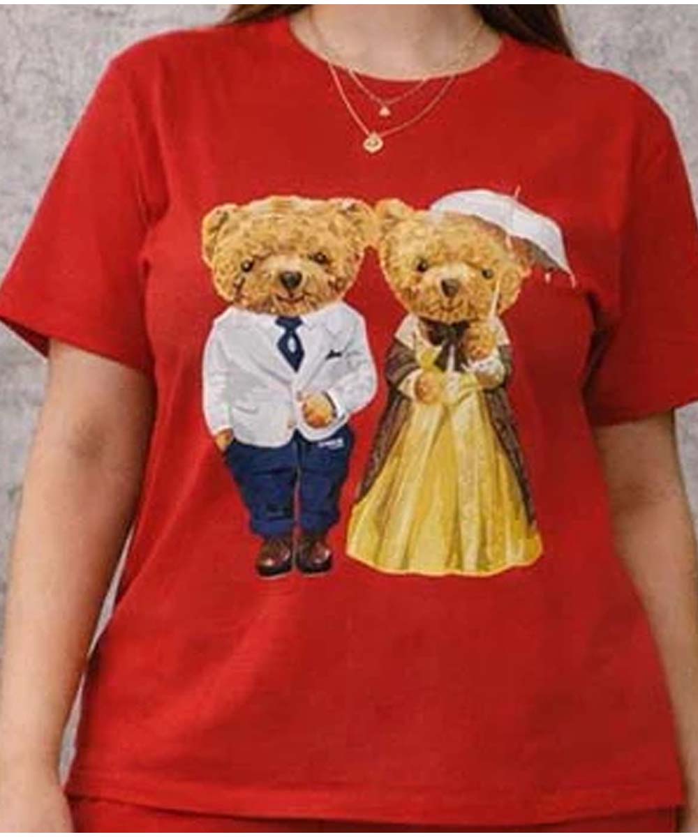 Hamster London Ted H Holiday T Shirt & Lower Cord Set Red