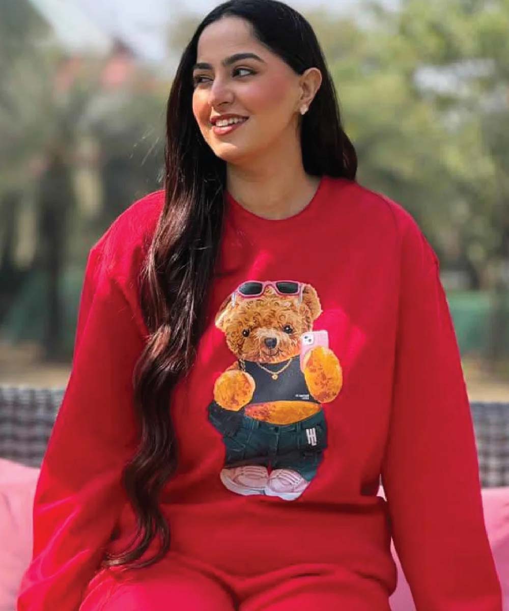 Hamster London Ted H Holiday Red Sweatshirt & Lower Cord Set