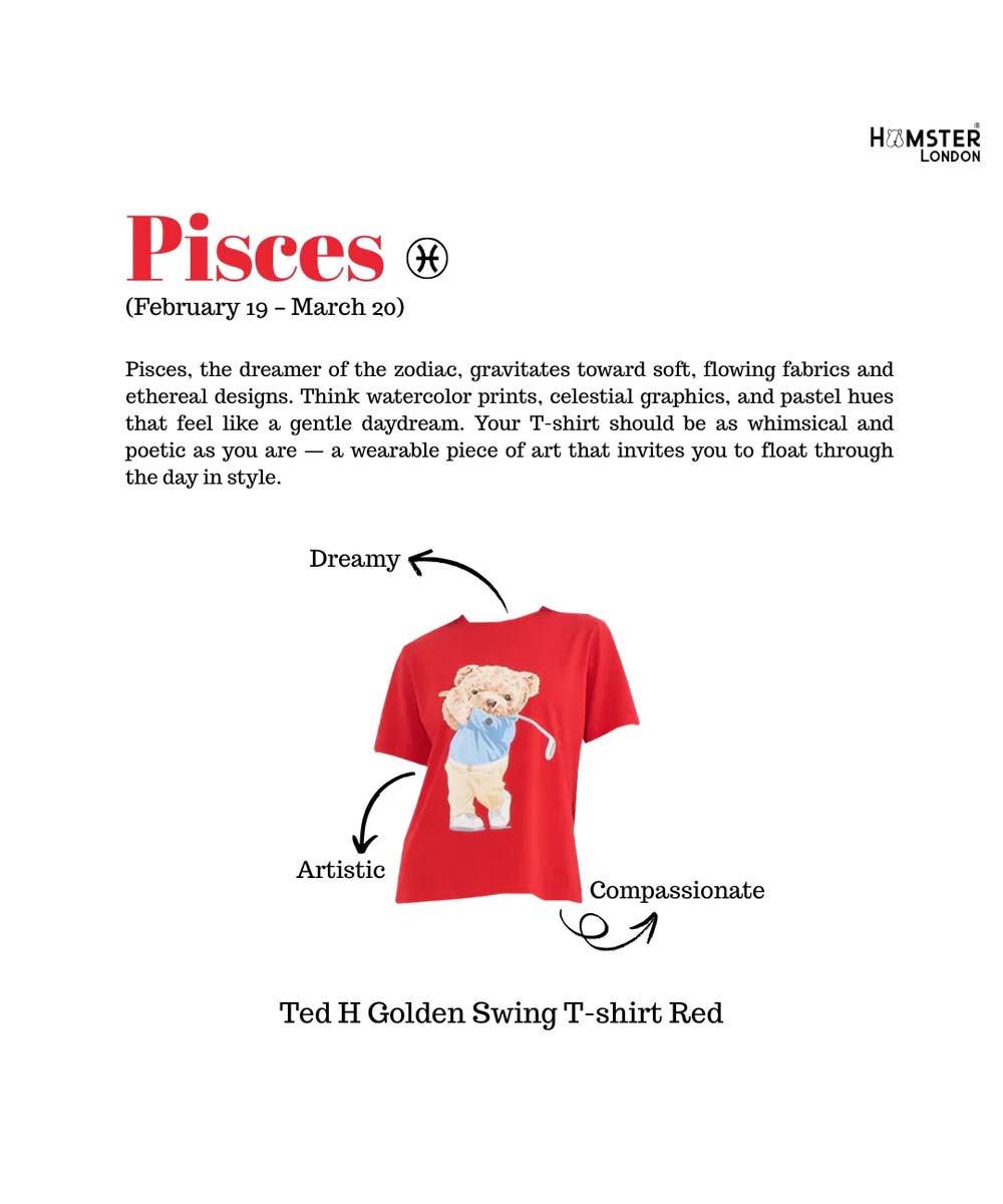 Hamster London Ted H Golden Swing T-shirt Red