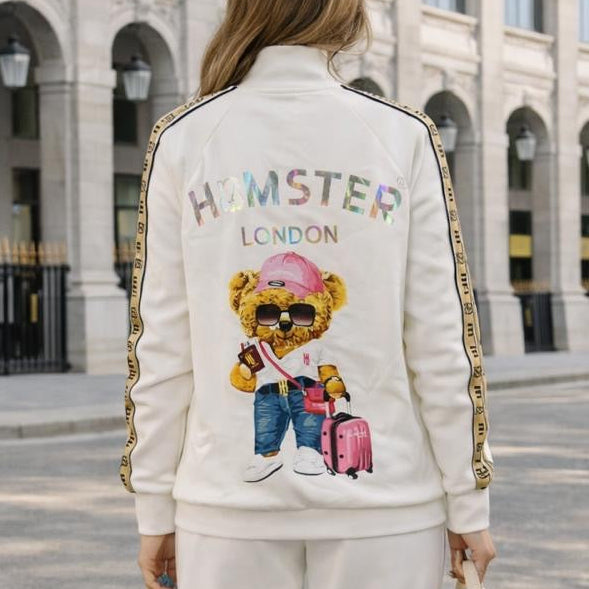 Hamster London Ted H Ted Zipper Jacket & Lower Cord Set White
