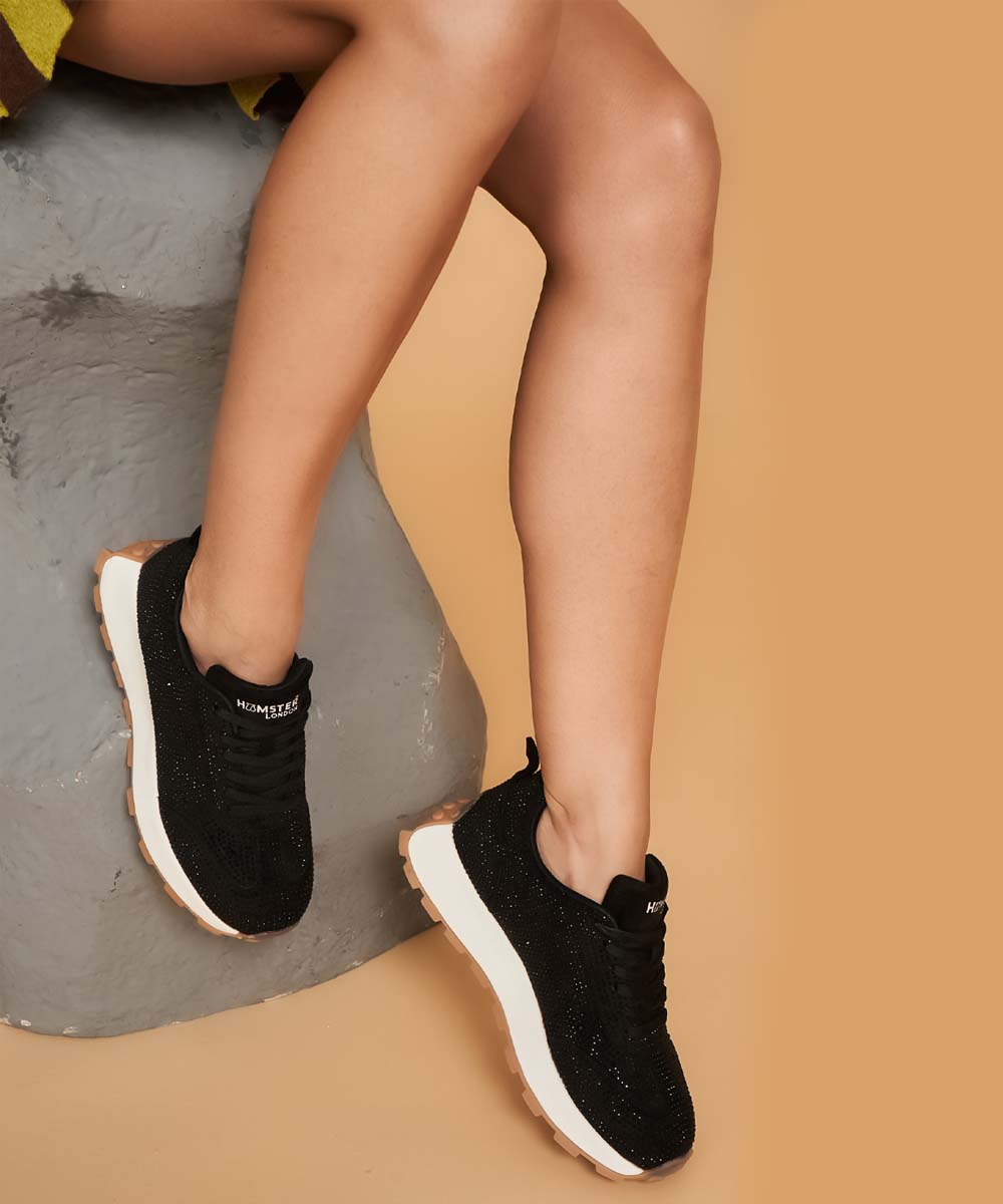 Hamster London Love Stone Black Sneakers