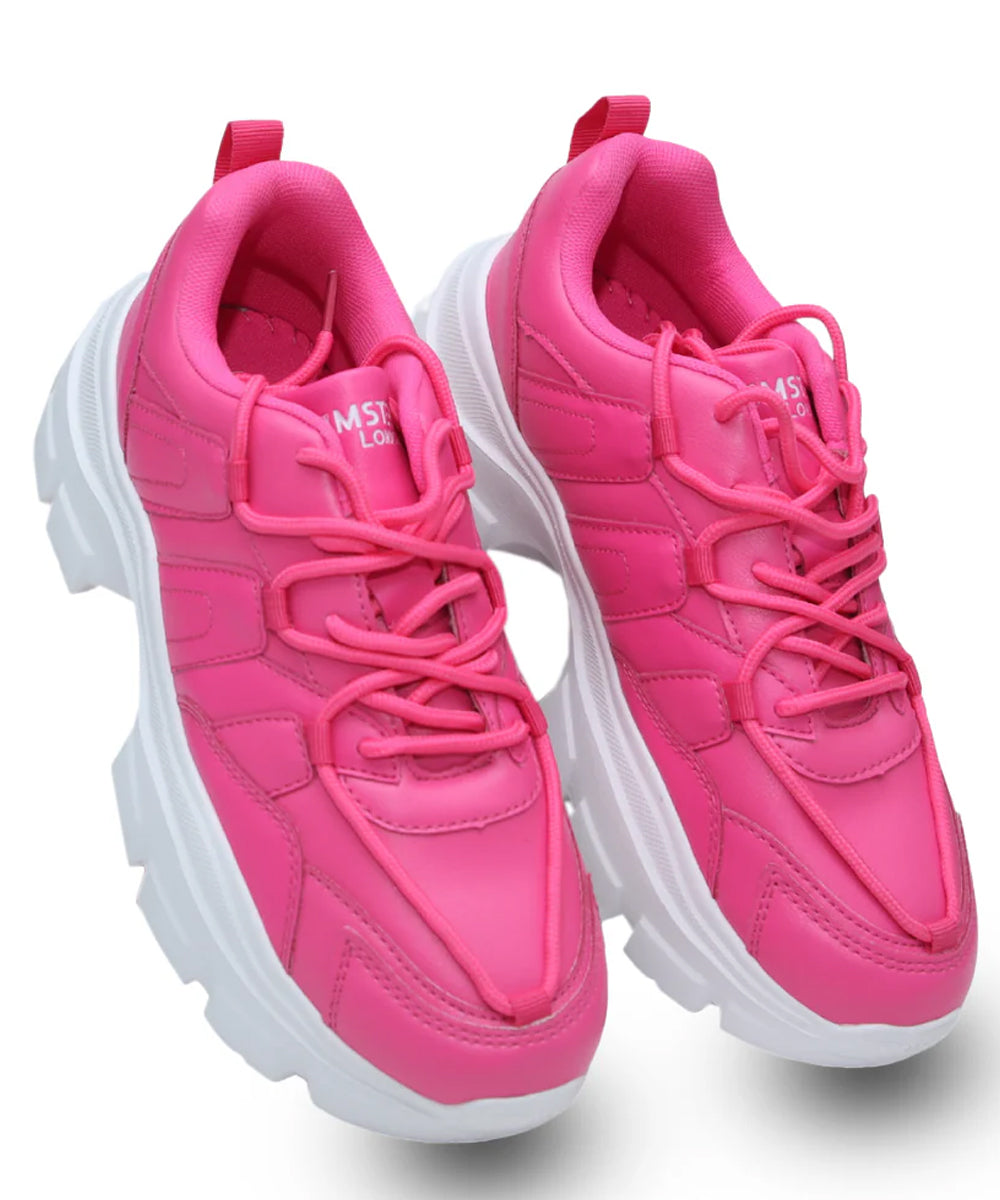 Hamster London Mousehole Hot Pink Party Sneakers