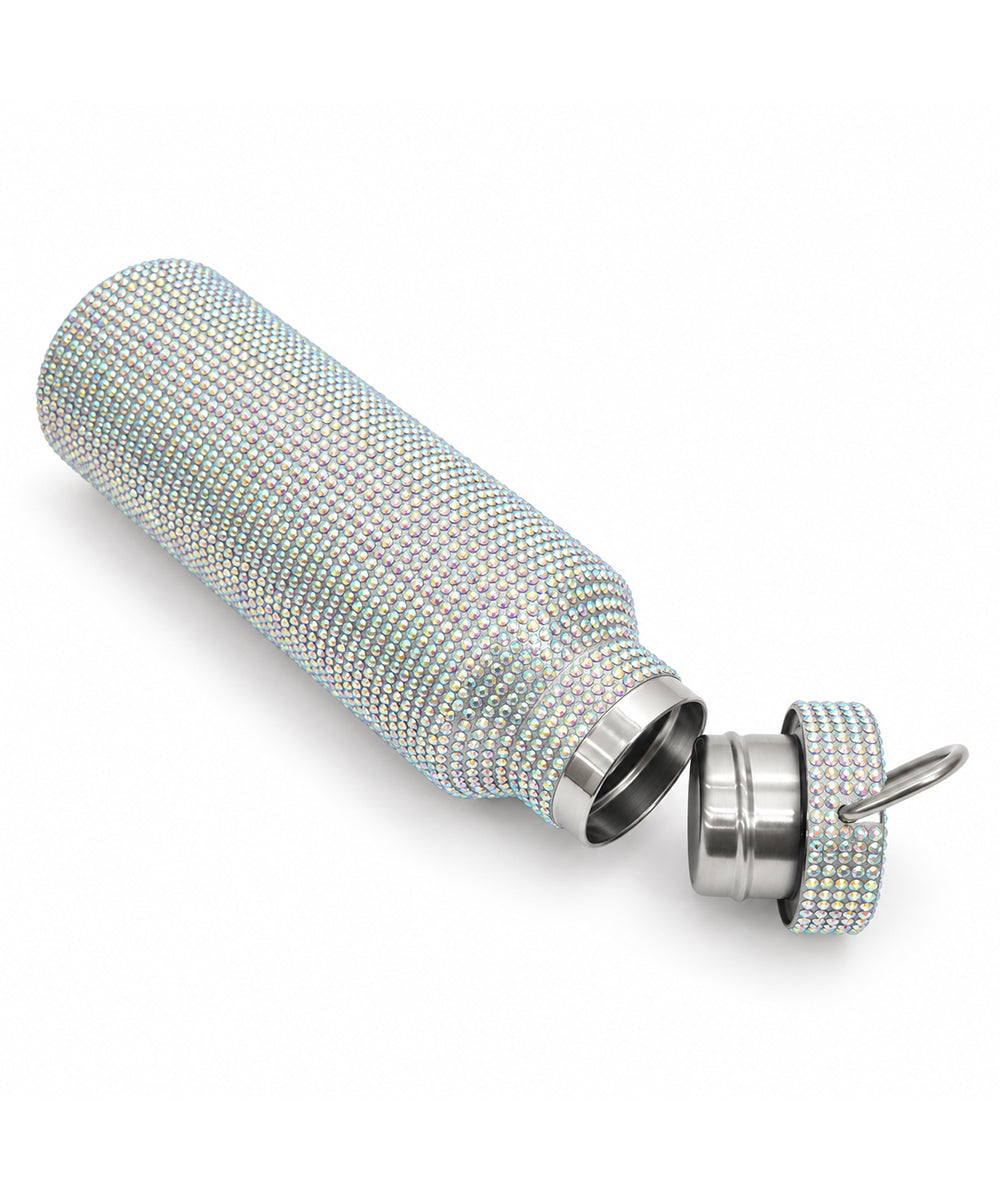Hamster London Crystal Gem Shiny Duffle Aqua & Bottle Silver Set Of 2