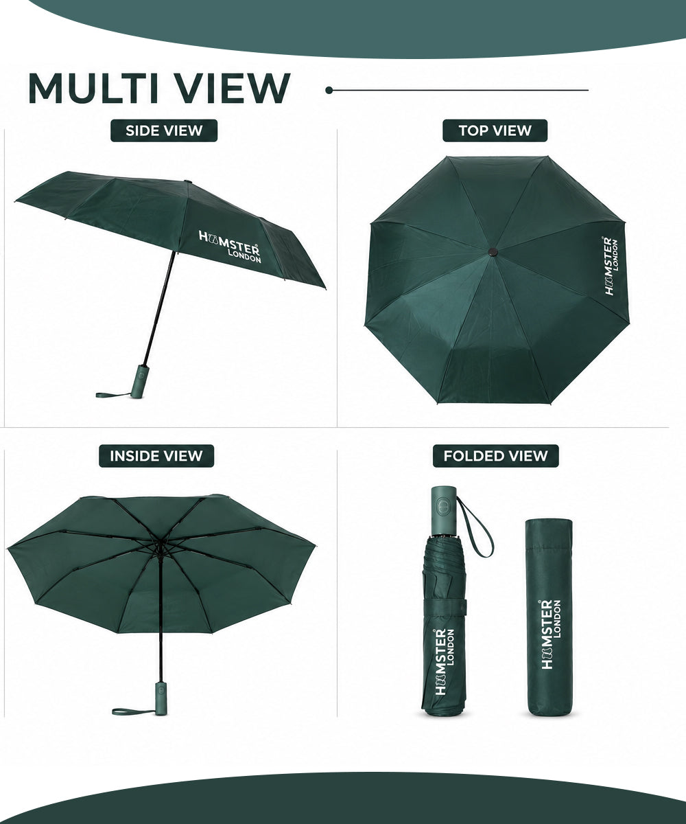 Hamster London Colored Handle Auto Umbrella Green