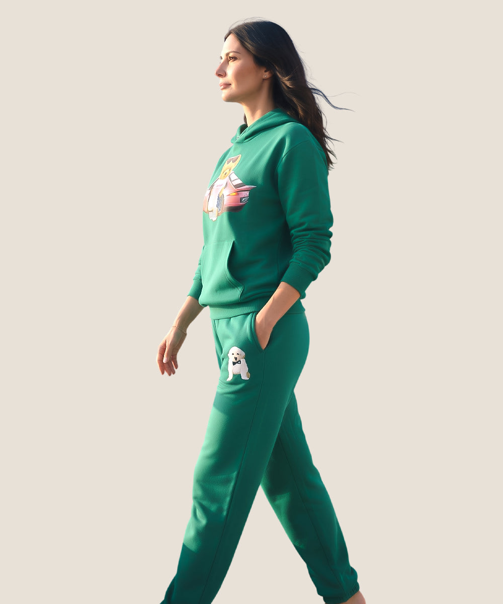 Hamster London Ted H Holiday Green Hoodie & Lower Cord Set