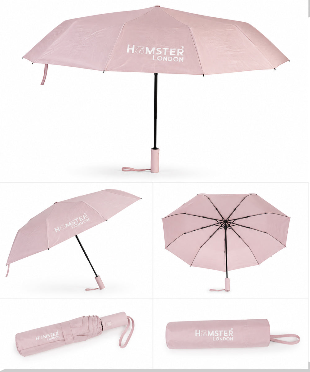 Hamster London Colored Handle Auto Umbrella Pink