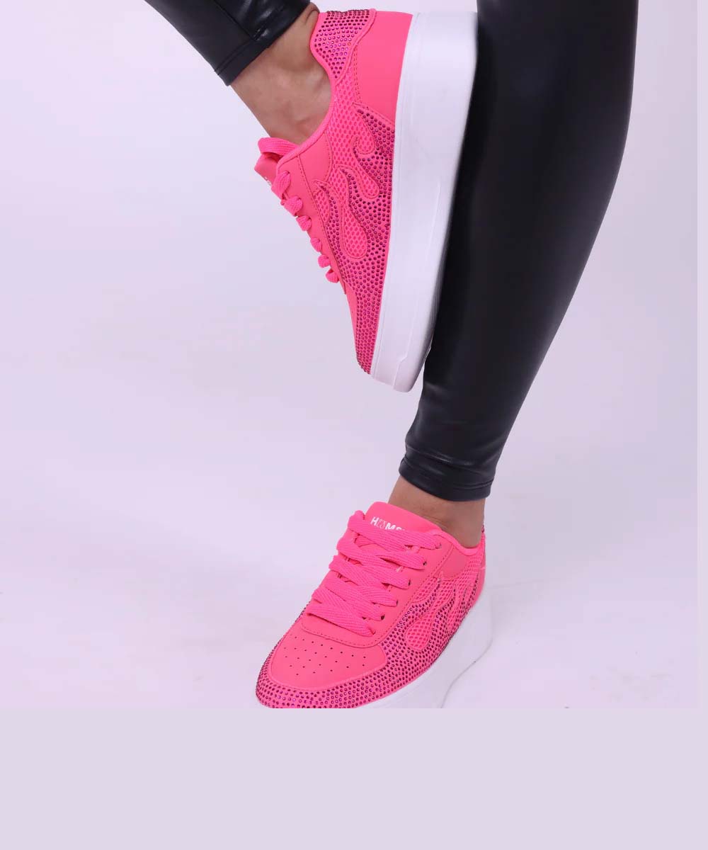 Hamster London Marcella Fire Hot Pink Party Sneakers