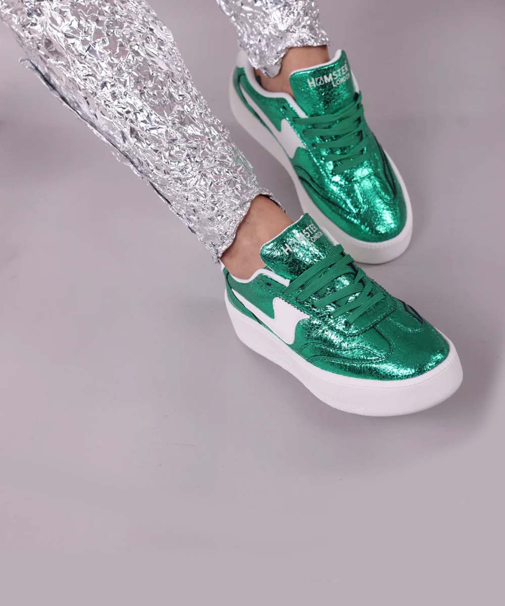 Hamster London Holiday Party Green Sneakers