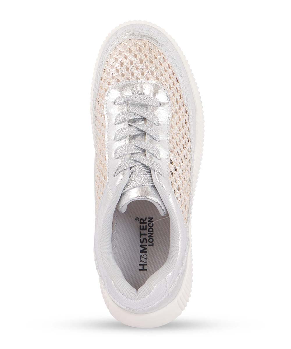 Hamster London Marcella Mesh Silver Party Sneakers