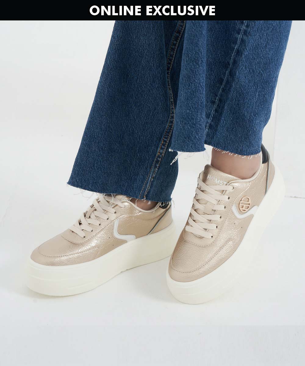 Hamster London Metallic Motion Gold Sneakers