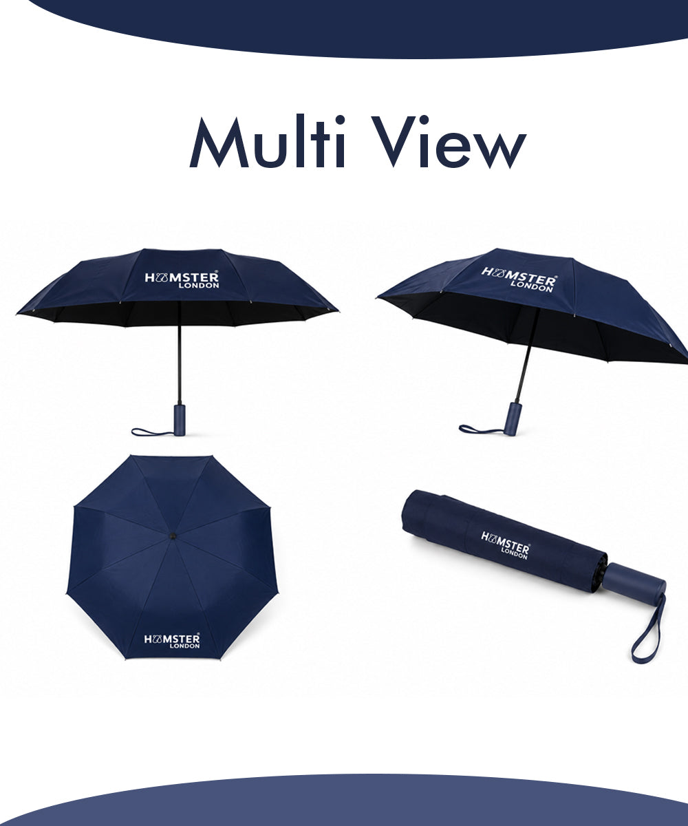 Hamster London Colored Handle Auto Umbrella Blue