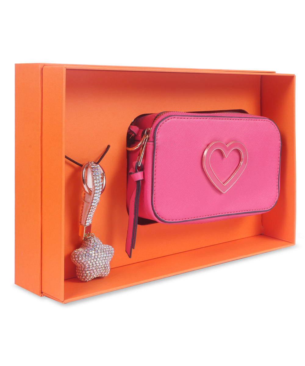 Hamster London Hot Pink Twist Sling & Charm Gift Box Set