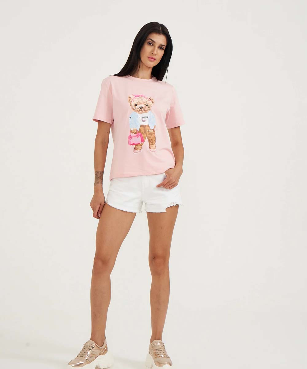 Hamster London Ted H Chic T-Shirt Pink