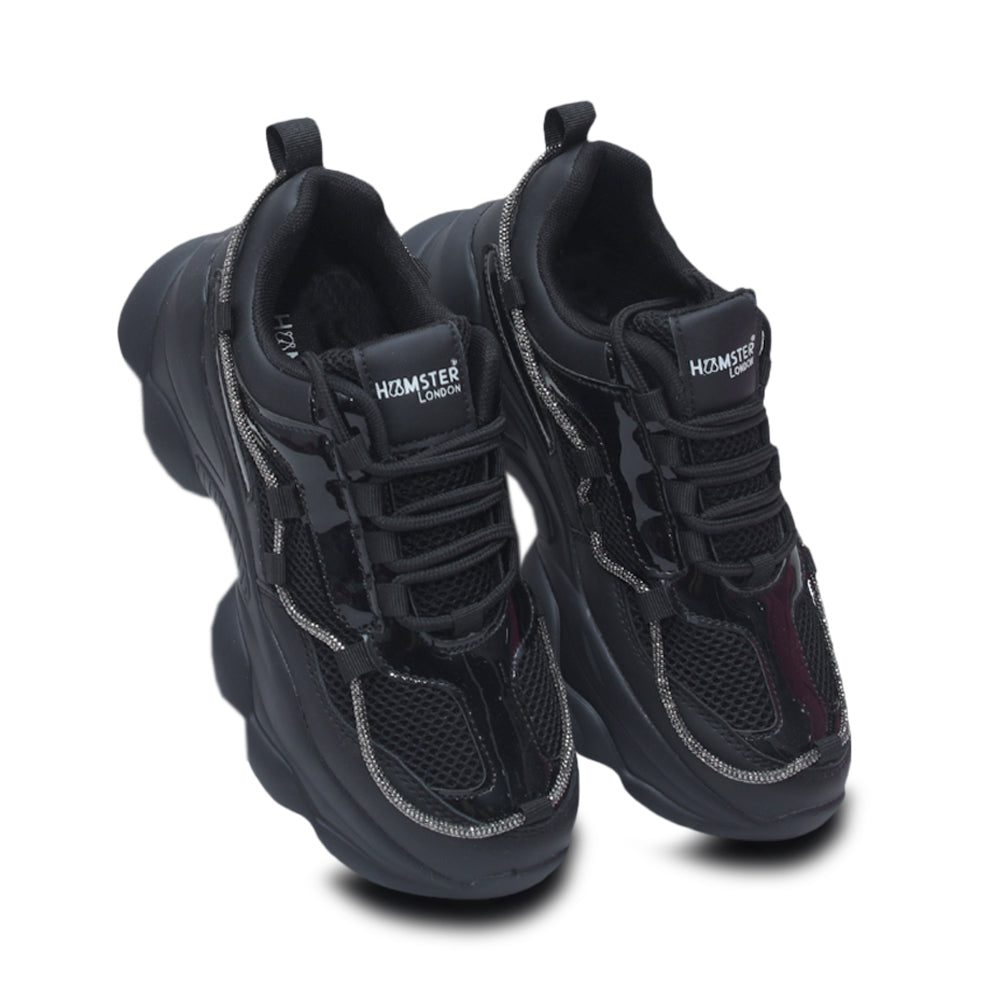 Hamster London Mousehole Black Party Sneakers