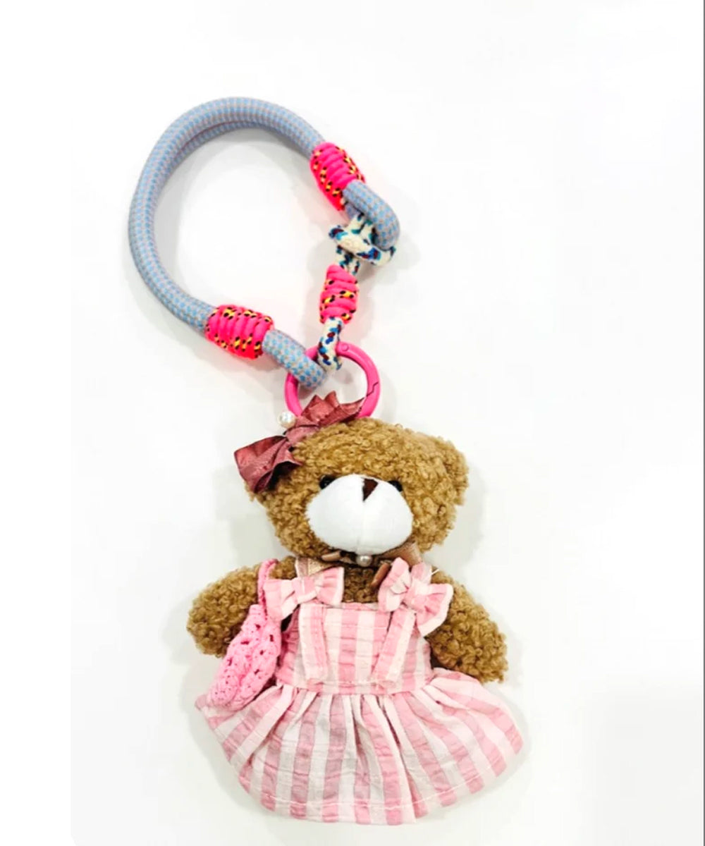 Hamster London Berry Blush Teddy ( Pink ) Bag Keycharm