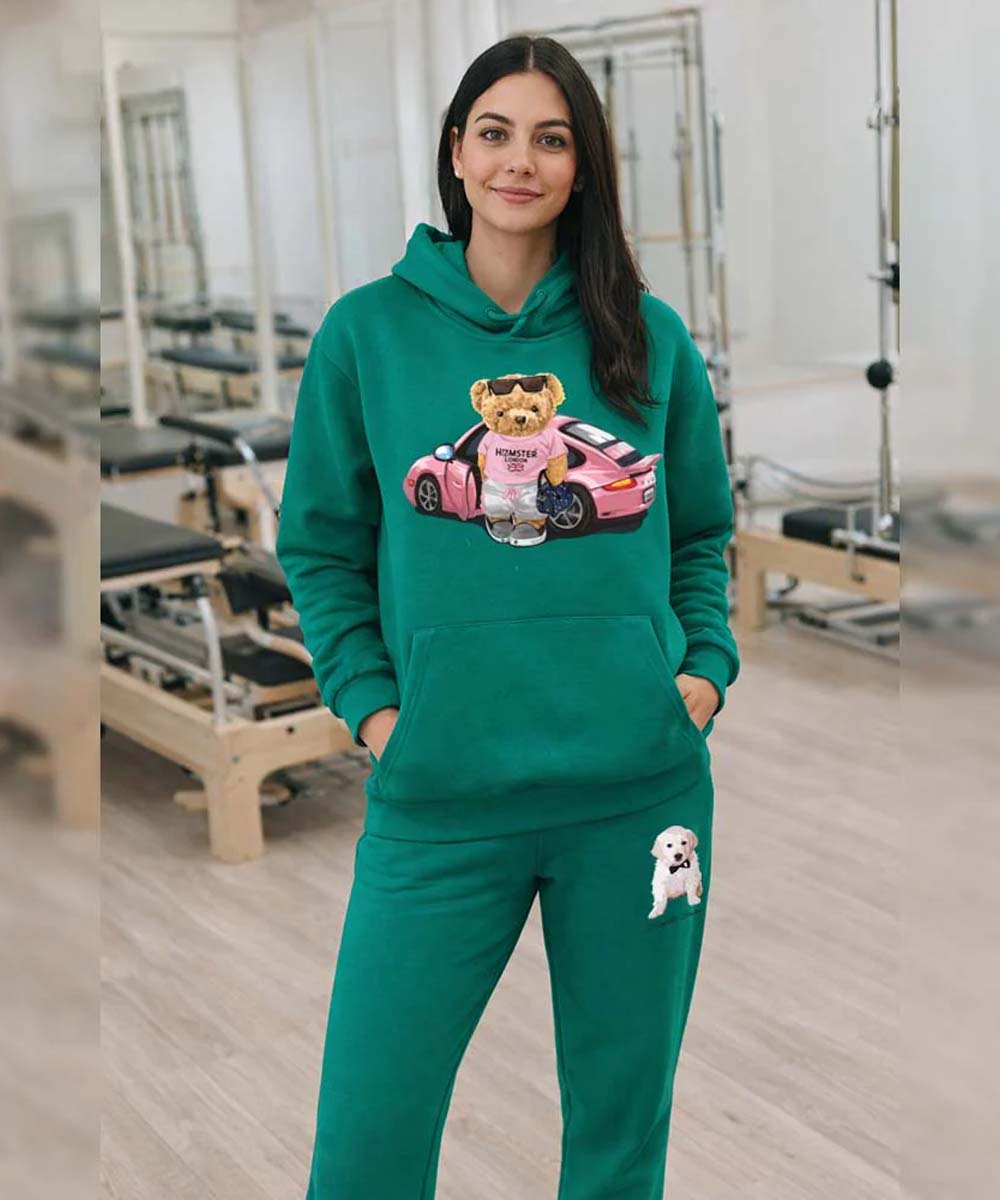 Hamster London Ted H Holiday Green Hoodie & Lower Cord Set