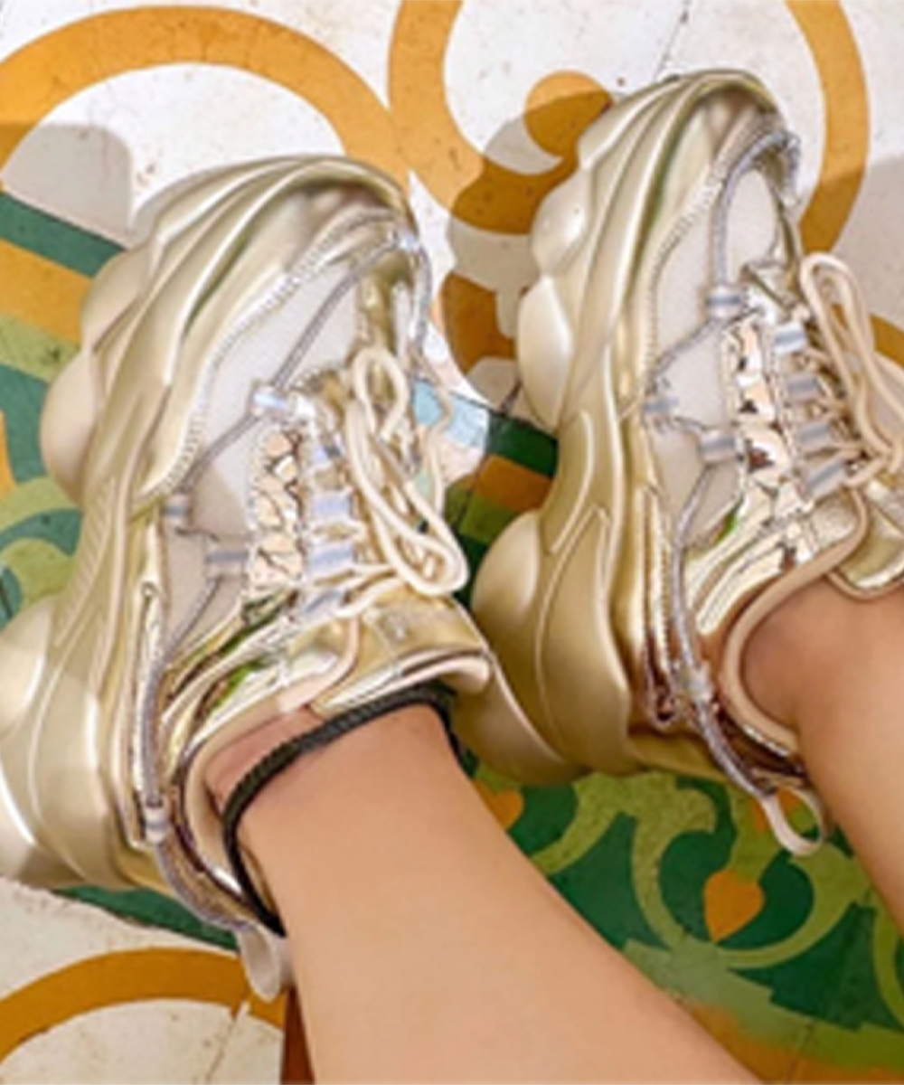 Hamster London Mousehole Gold Party Sneakers