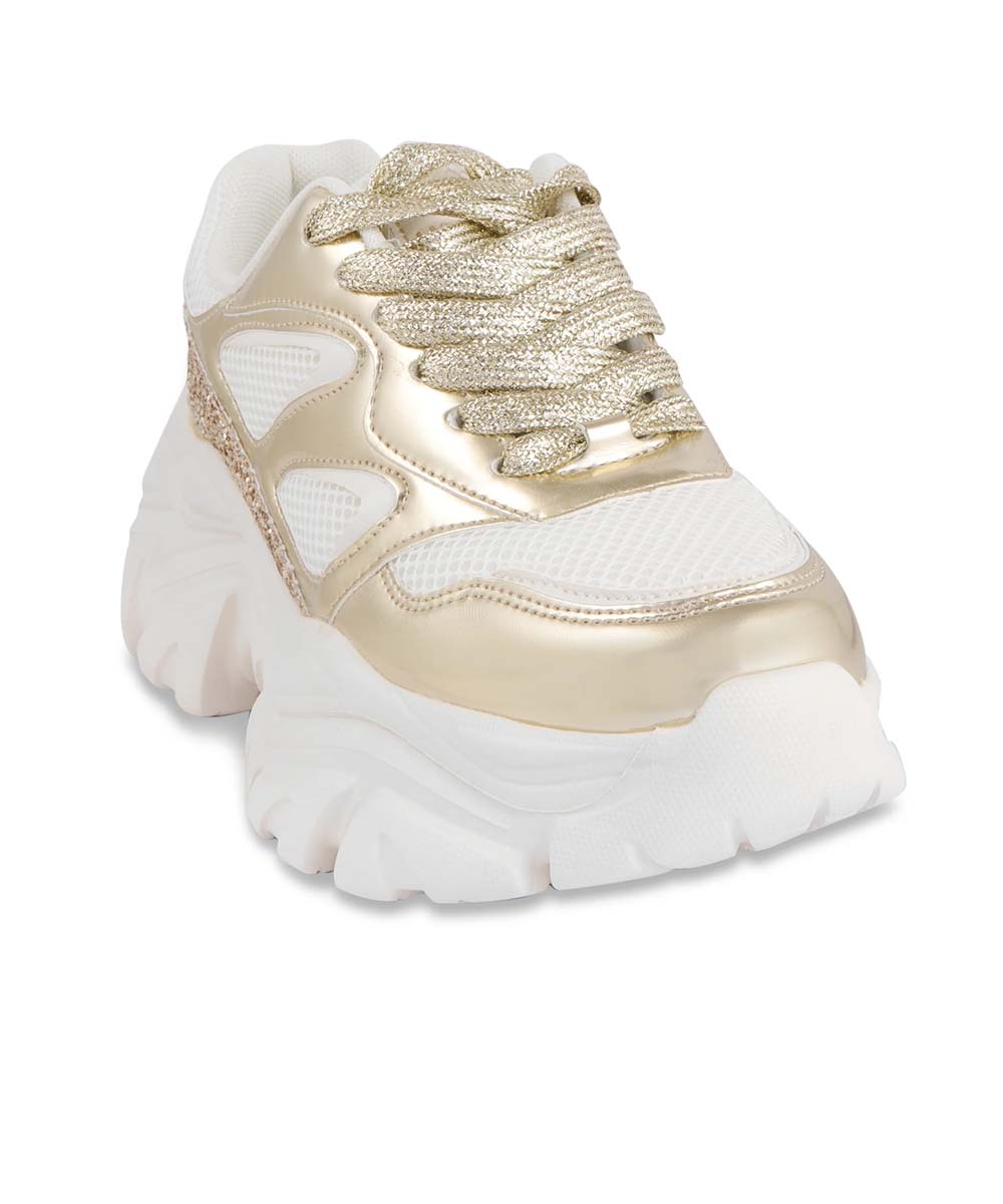 Hamster London Marcella Glitz Party Gold Sneakers