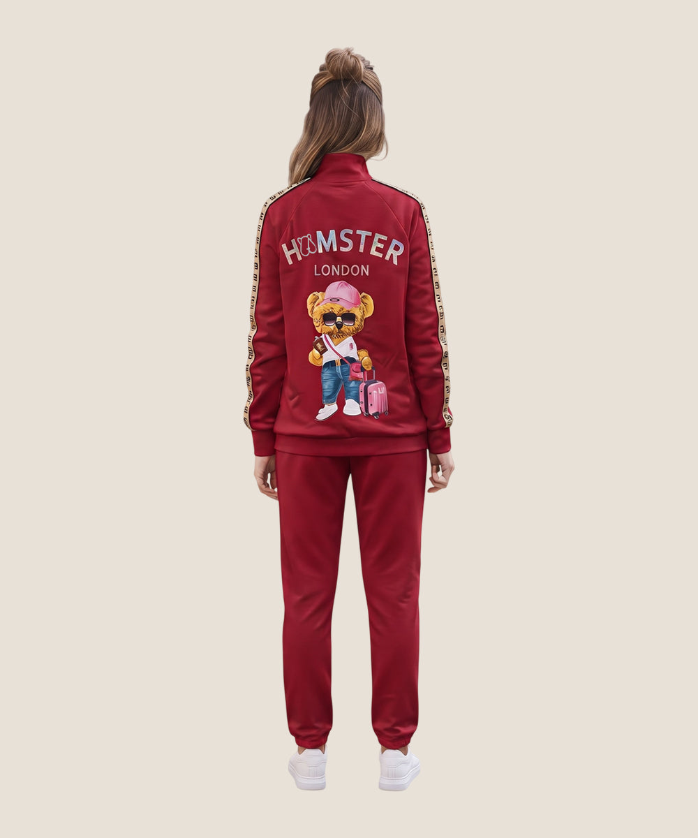 Hamster London Ted H Zipper Jacket & Lower Cord Set Red