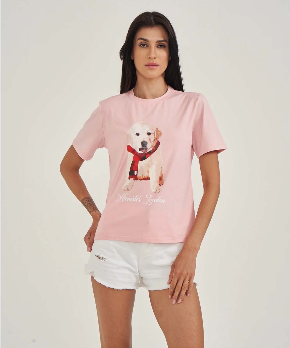 Hamster London Pup H Labrador T-shirt Pink With Pup H Lower Set