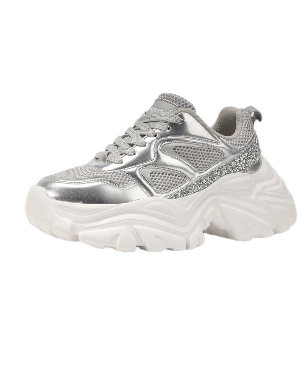 Hamster London Marcella Glitz Party Silver Sneakers