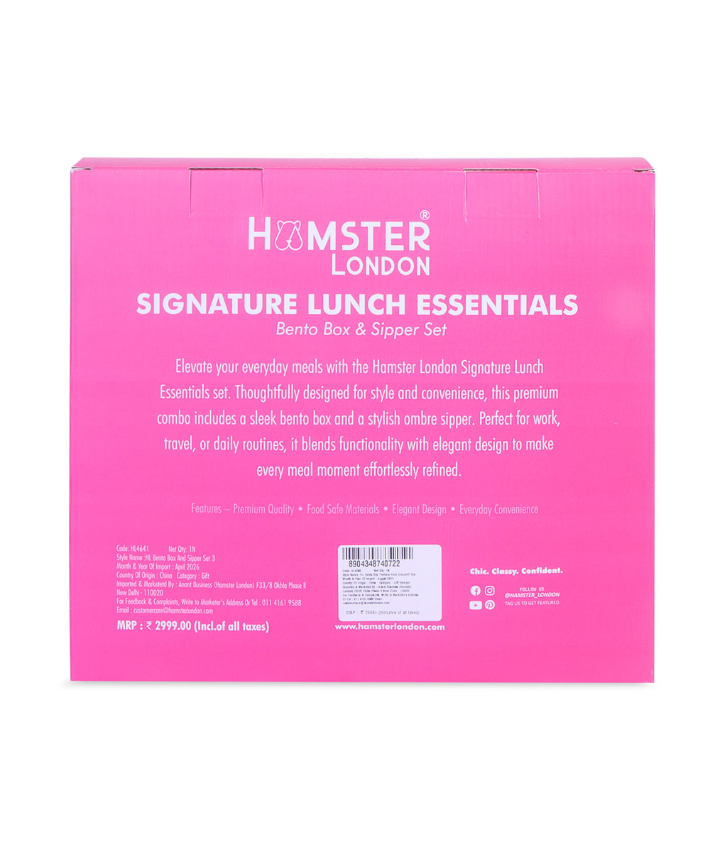 Hamster London Bento Box Perky Unicorn and Sipper Set