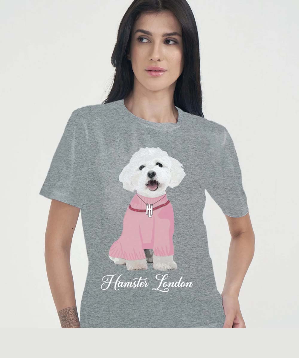 Hamster London Pup H Poodle T-shirt Grey