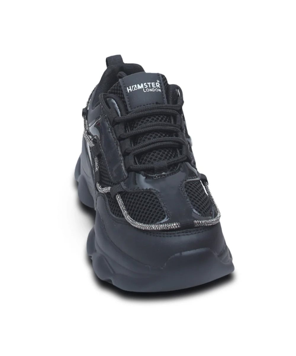 Hamster London Mousehole Black Party Sneakers