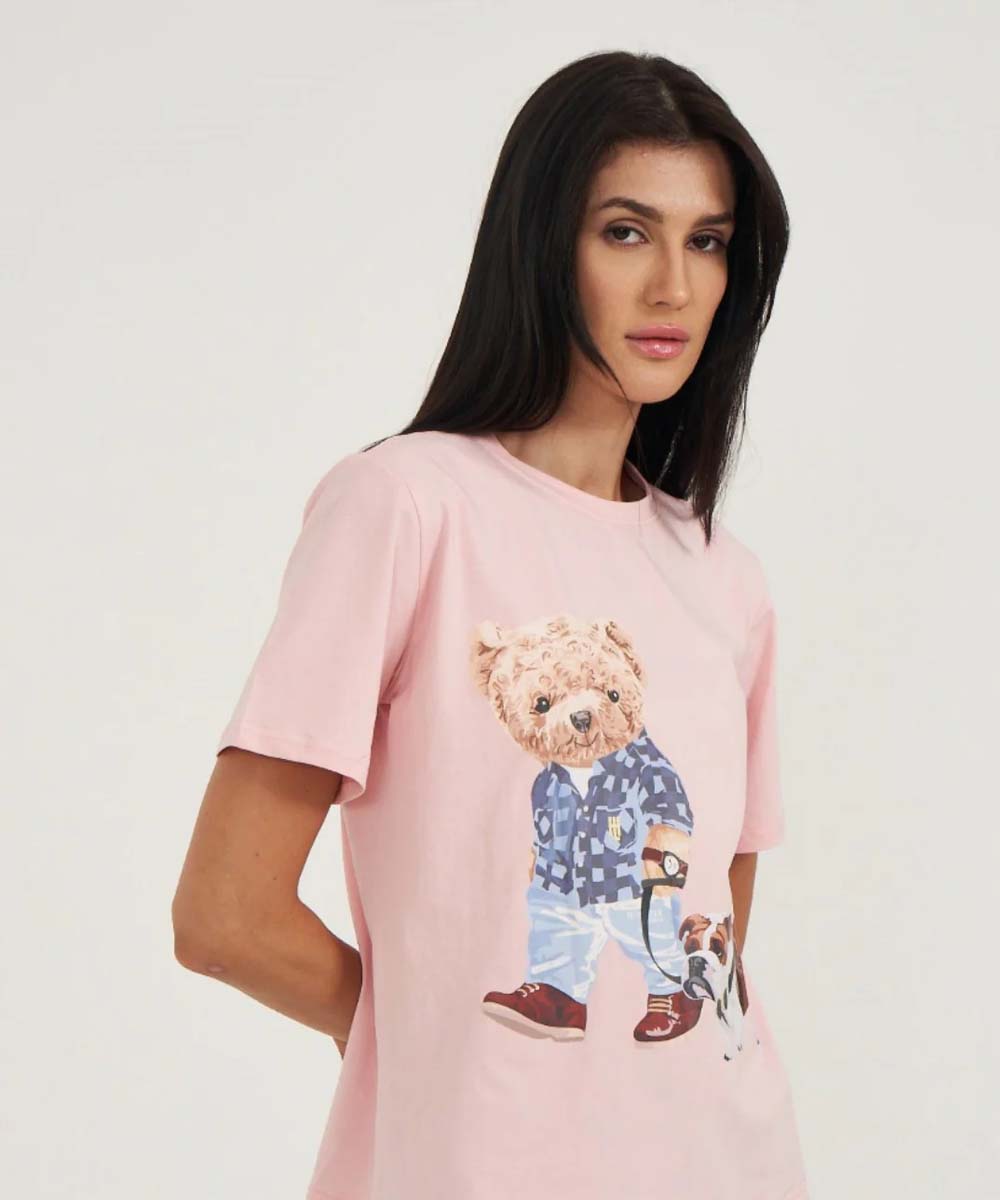Hamster London Ted H's Best Friend T-Shirt Pink & Lowers Set