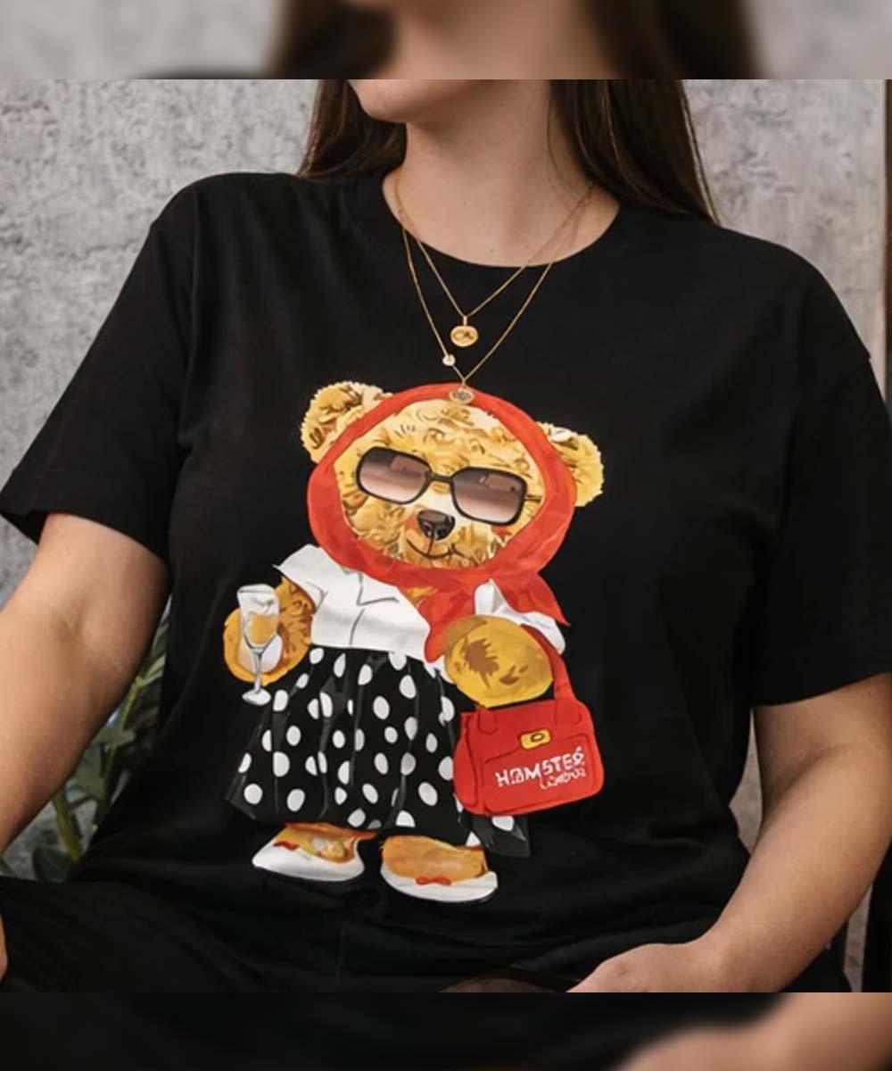 Hamster London Ted H Holiday T Shirt & Lower Cord Set Black