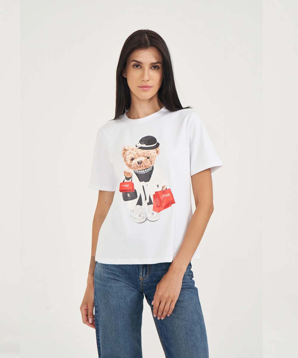 Hamster London Ted H Shopaholic T-Shirt White