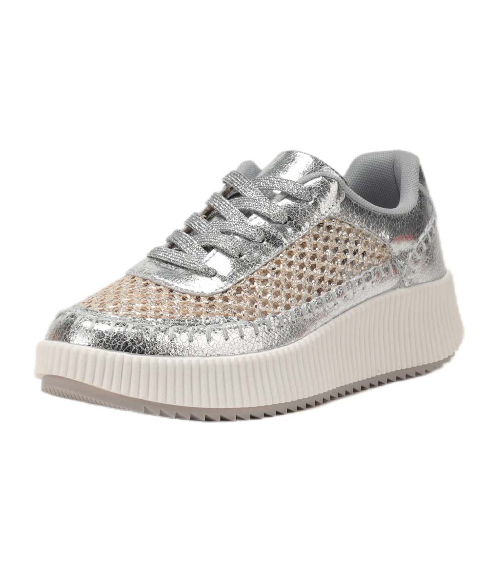 Hamster London Marcella Mesh Silver Party Sneakers