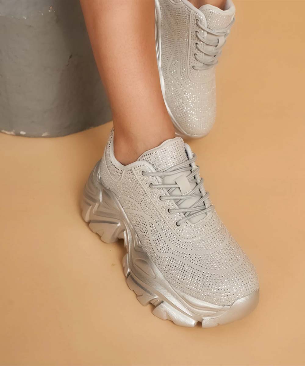 Hamster London Crystal Silver Sneakers
