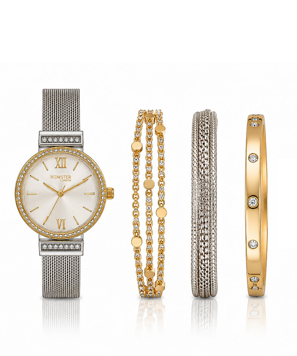 Hamster London Evening Star Women Silver Watch