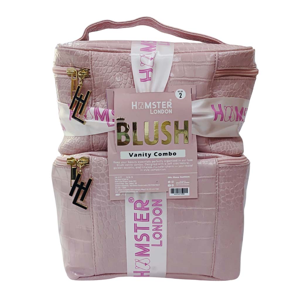 Hamster London Blush Pouch Vanity Combo Set of 2 Pink