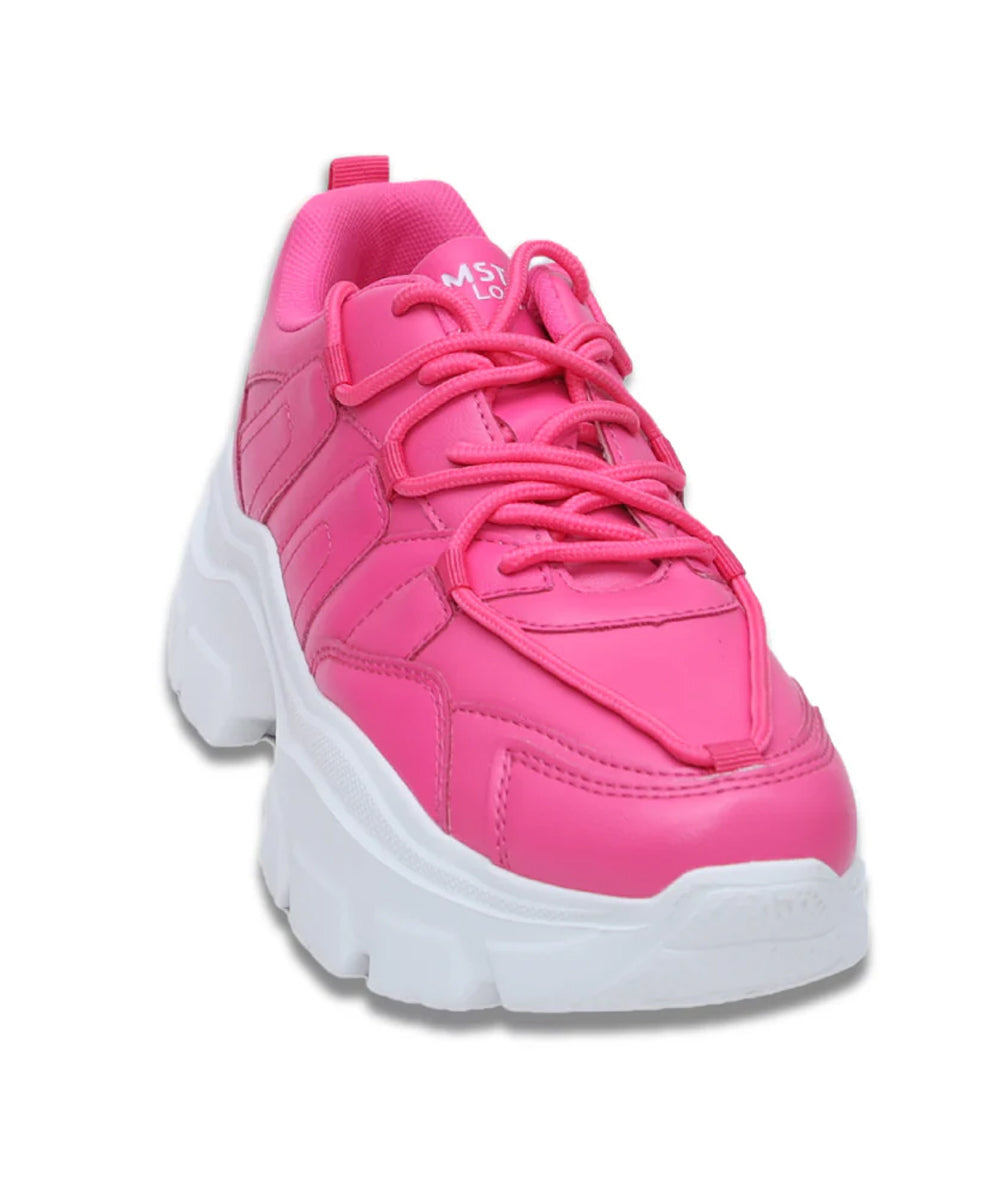 Hamster London Mousehole Hot Pink Party Sneakers
