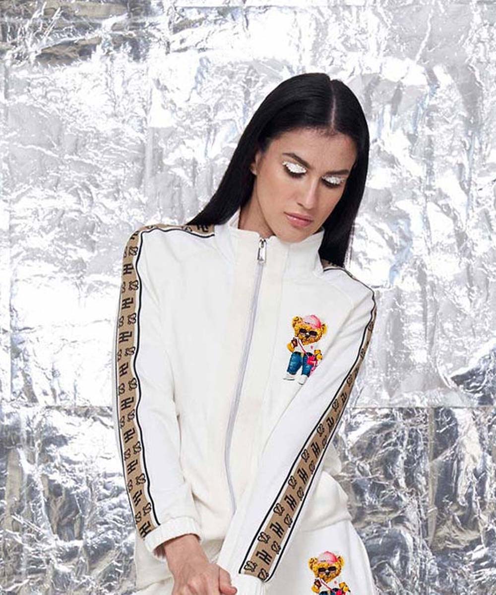 Hamster London Ted H Ted Zipper Jacket & Lower Cord Set White