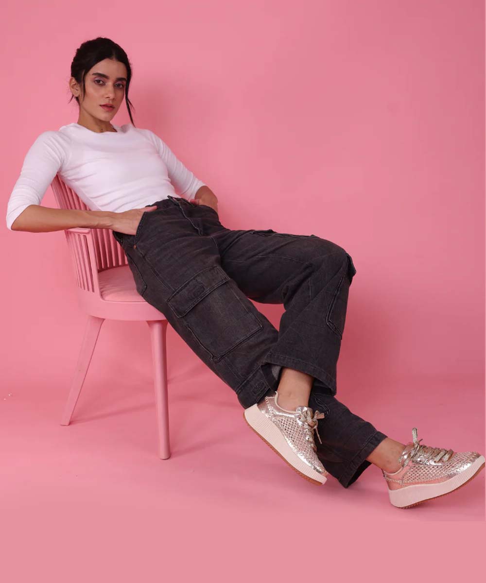 Hamster London Marcella Mesh Gold Party Sneakers
